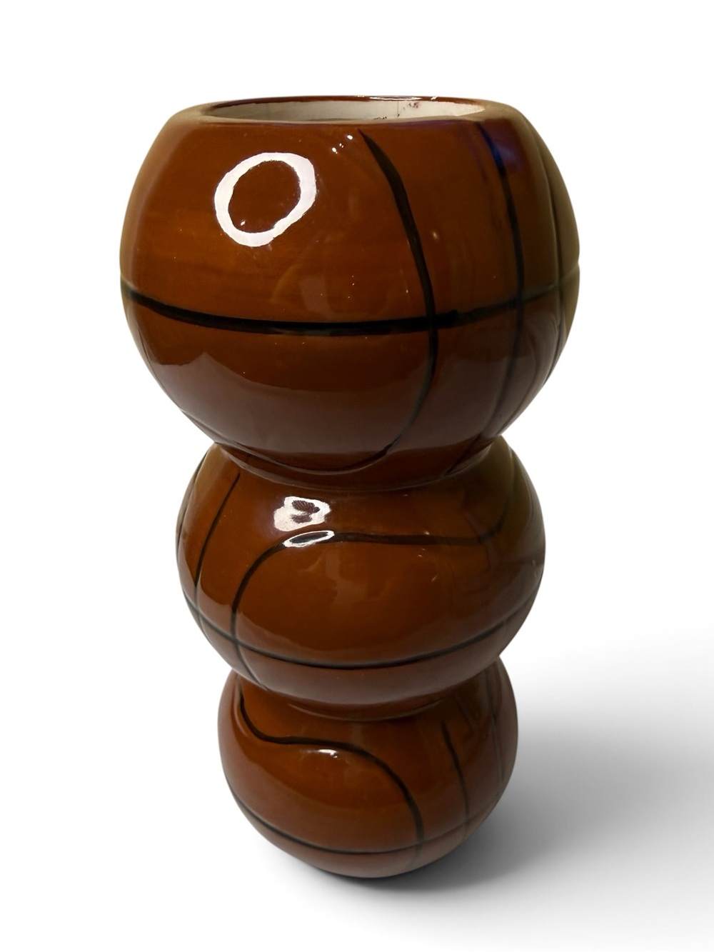 Stacked Basketball Ceramic Pottery Vase or Planter